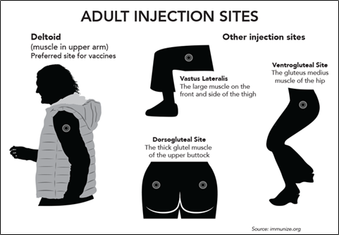 Pediatric and Adult Injection Site Card
